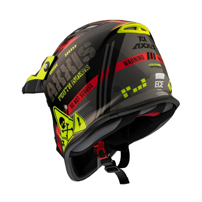 Axxis Wolverine B5 Gloss Red MX Kids Y-S Helmet (Size: 47 - 48 cm)