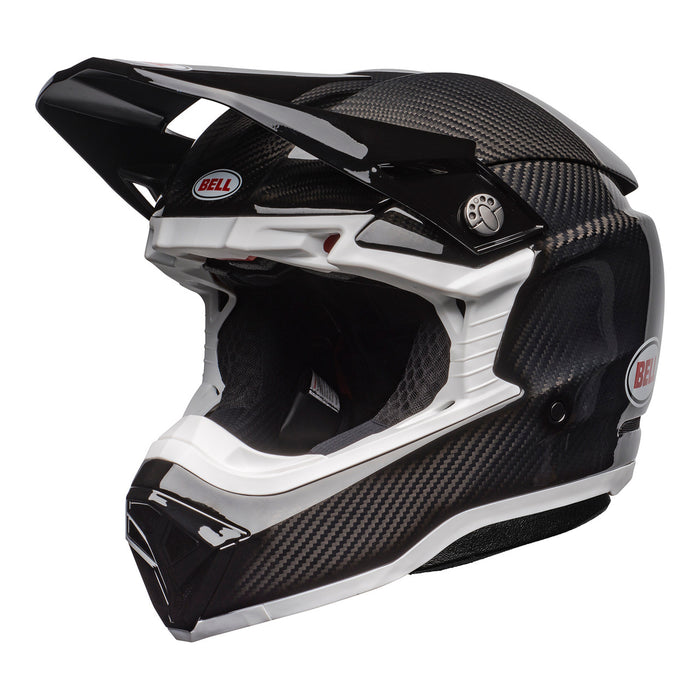 Bell MX 2023 Moto-10 Spherical Mips Adult Helmet (Gloss Black Carbon/White | UK Size: XS)