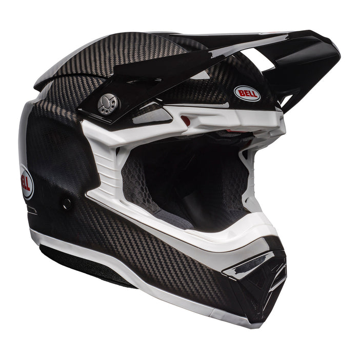 Bell MX 2023 Moto-10 Spherical Mips Adult Helmet (Gloss Black Carbon/White | UK Size: XS)