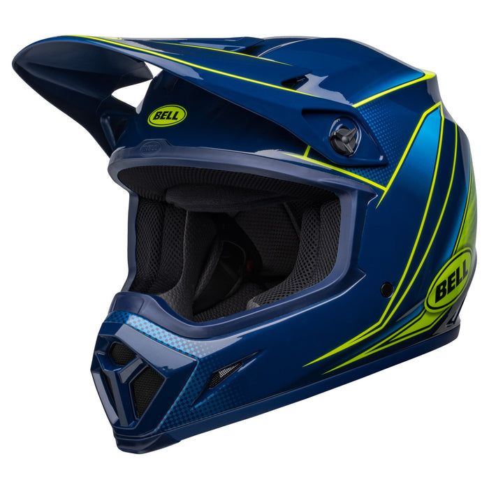 Bell MX 2023 MX-9 Mips Adult Helmet (Navy/Retina, UK Size:S)