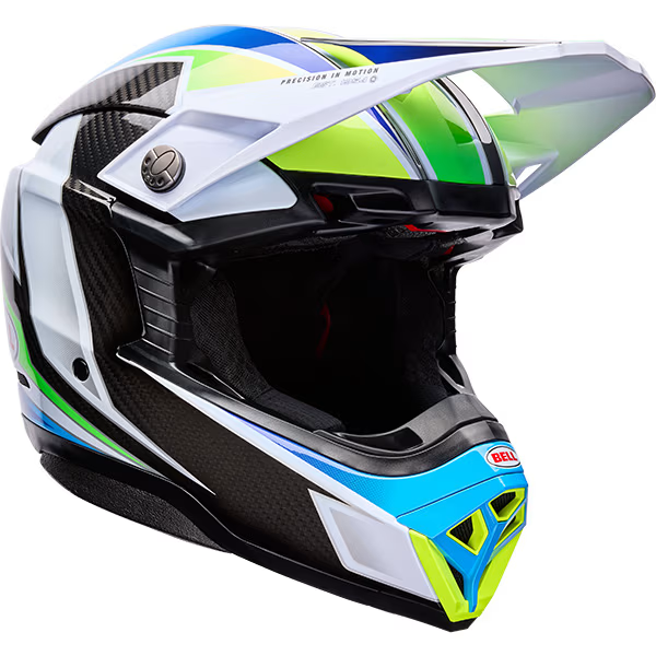 Bell Moto 10 Spherical Motocross Helmet (Grid White / Blue | Size: L)