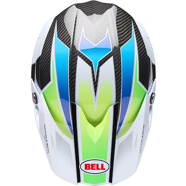 Bell Moto 10 Spherical Motocross Helmet (Grid White / Blue | Size: L)