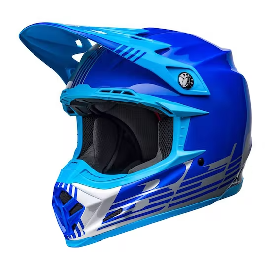 Bell Moto-9 MIPS Motocross Helmet (Blue/Silver, UK Size: XL (60-61cm))