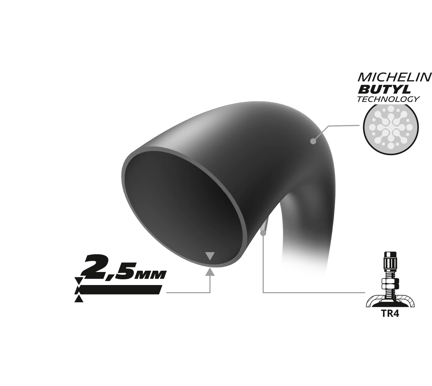 Michelin Reinforced Front Inner Tube 70/100-19 Heavy Duty