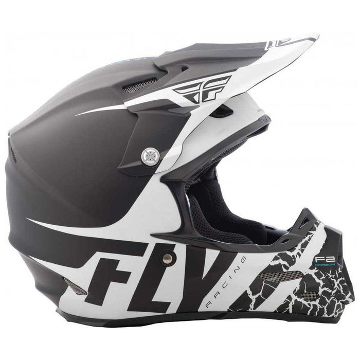 Fly 2018 F2 Carbon Fracture Adult Helmet (Black & White)