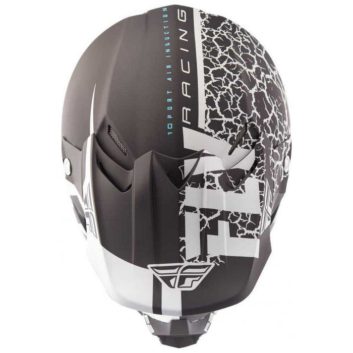 Fly 2018 F2 Carbon Fracture Adult Helmet (Black & White)
