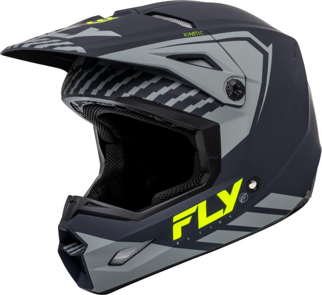 Fly Racing Kinetic Youth Menace Motocross Helmet (Matt Grey/Flou, UK Size: YS 48-49cm)