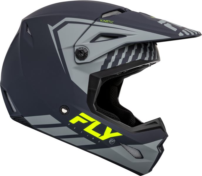 Fly Racing Kinetic Youth Menace Motocross Helmet (Matt Grey/Flou, UK Size: YS 48-49cm)