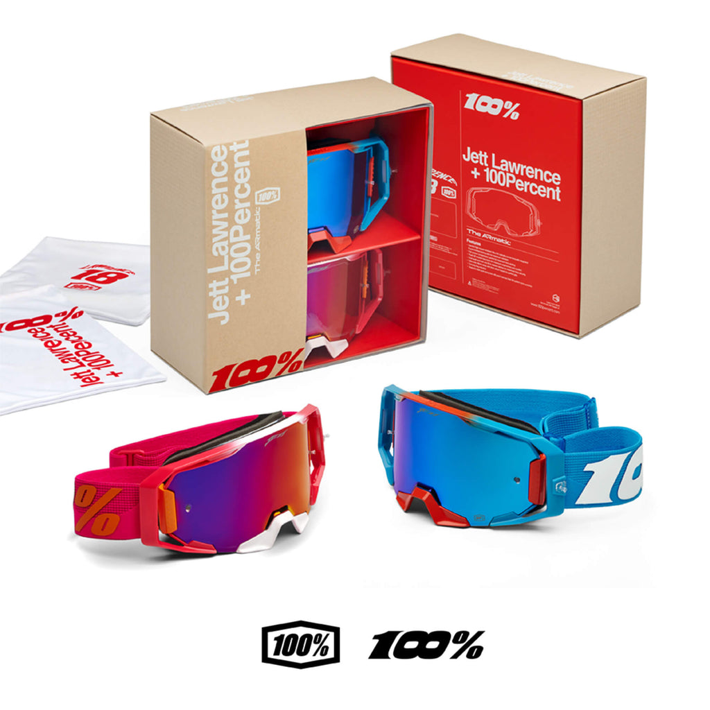 Jett Lawrence MX Goggles Pack by 100%