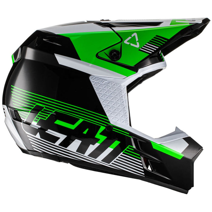 Leatt 3.5 Motocross Helmet (Black/White/Green, UK Size: YM 51-52cm)