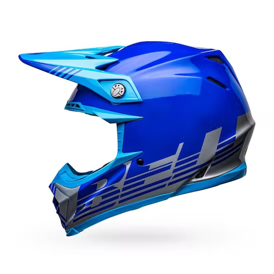 Bell Moto-9 MIPS Motocross Helmet (Blue/Silver, UK Size: XL (60-61cm))