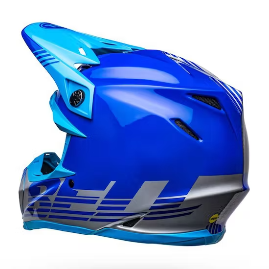 Bell Moto-9 MIPS Motocross Helmet (Blue/Silver, UK Size: XL (60-61cm))