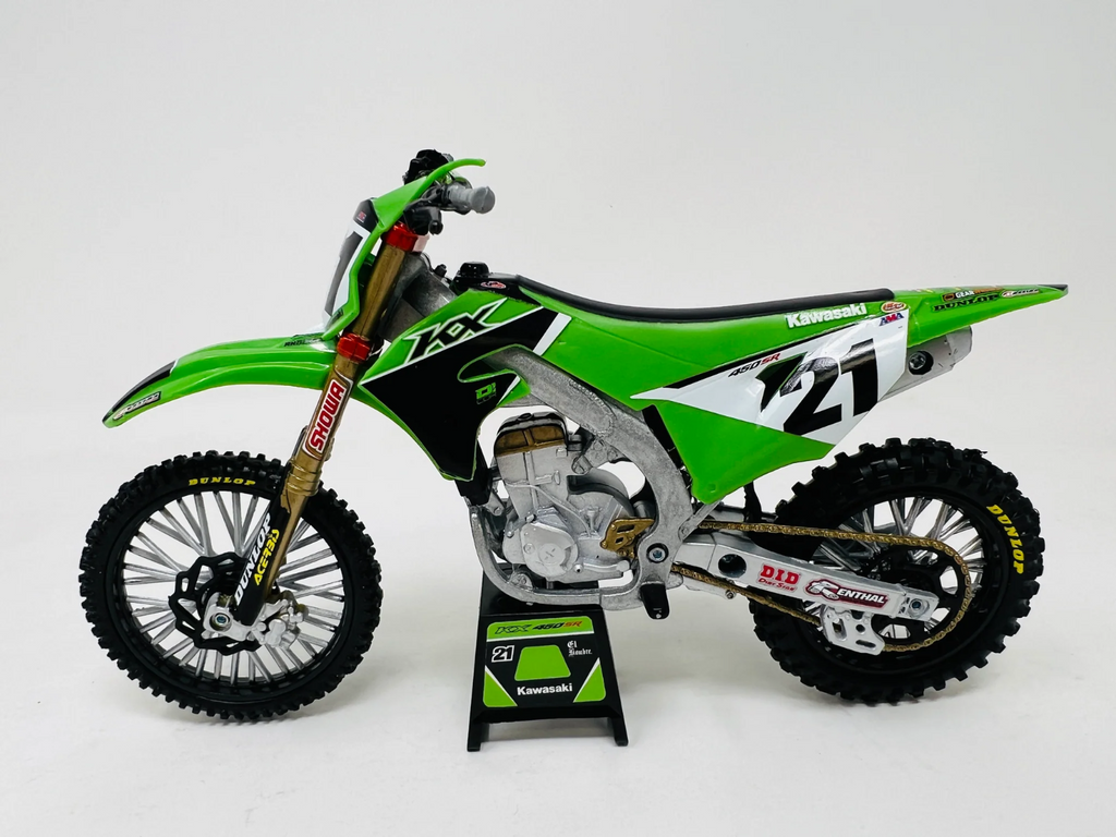 1:12 Jason Anderson Factory Kawasaki KX450 MX Dye-Cast Toy Model