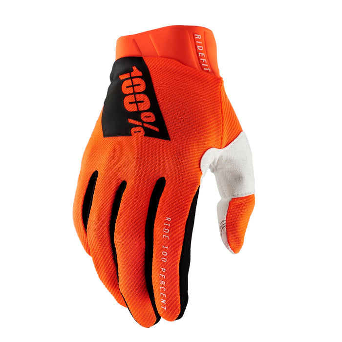 100% Ridefit Motocross Gloves (Orange)