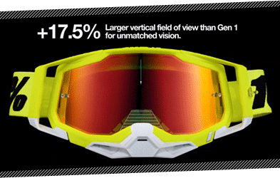 100% RACECRAFT 2 MX Goggles (Schrute Clear Lens)