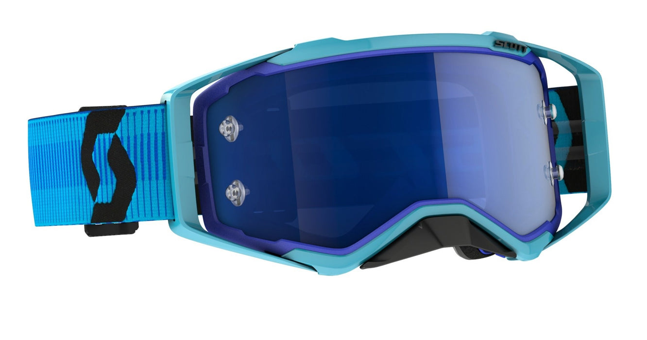 Scott prospect Motocross Goggles (Black/Blue/Blue Chrome Lens)