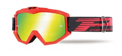 Progrip Motocross Goggles in Blakc/Red/Yellow Chrome Lens