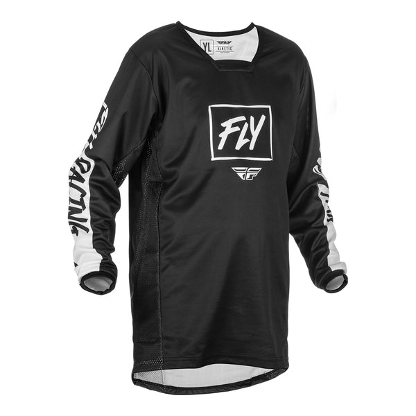 Fly 2022 Kinetic Rebel Youth Motorcross Jersey Medium (Black/White)