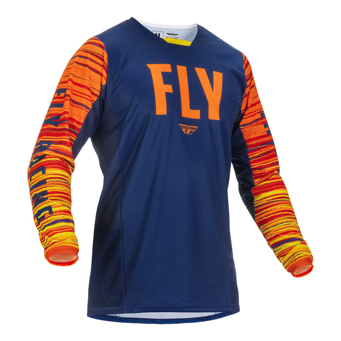 Fly Racing 2022 Kinetic Wave Motocross Jersey (Orange/Blue) front