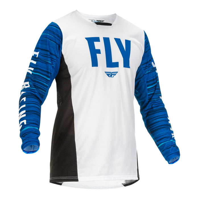 Fly Racing 2022 Kinetic Wave Motocross Jersey (White/Blue) front
