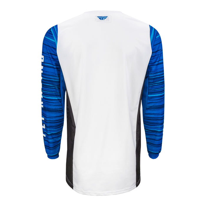 Fly Racing 2022 Kinetic Wave Motocross Jersey (White/Blue) back