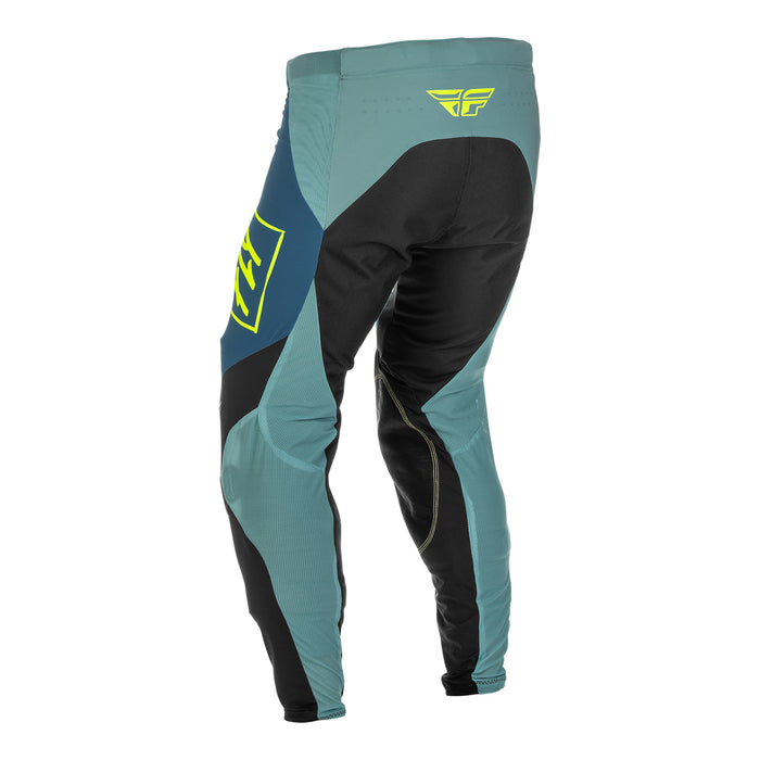 Fly Racing 2022 Lite Adult Motocross Pants (Grey/Teal/Hi-Vis) back left