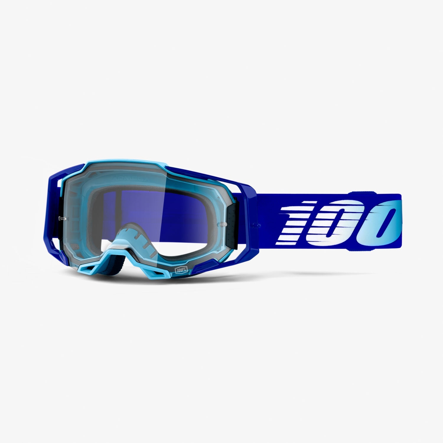 100% Armega Motocross Goggles Royal Blue (Clear Lens)