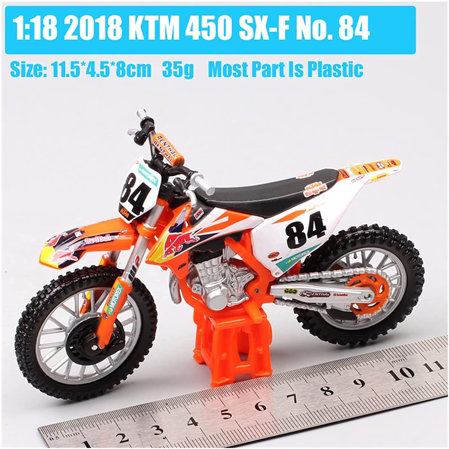 1:18 Jeffrey Herlings KTM SXF 450 Toy Models by Bburago