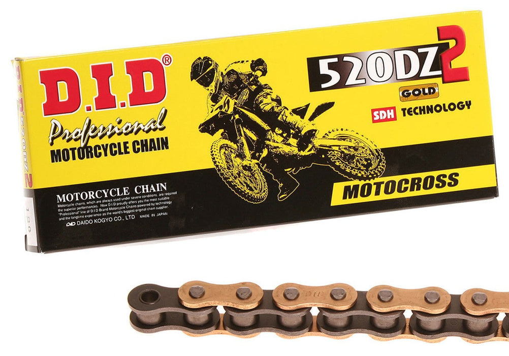 DID Chain DZ2 Racing Gold and Black Chain (520 x 120)