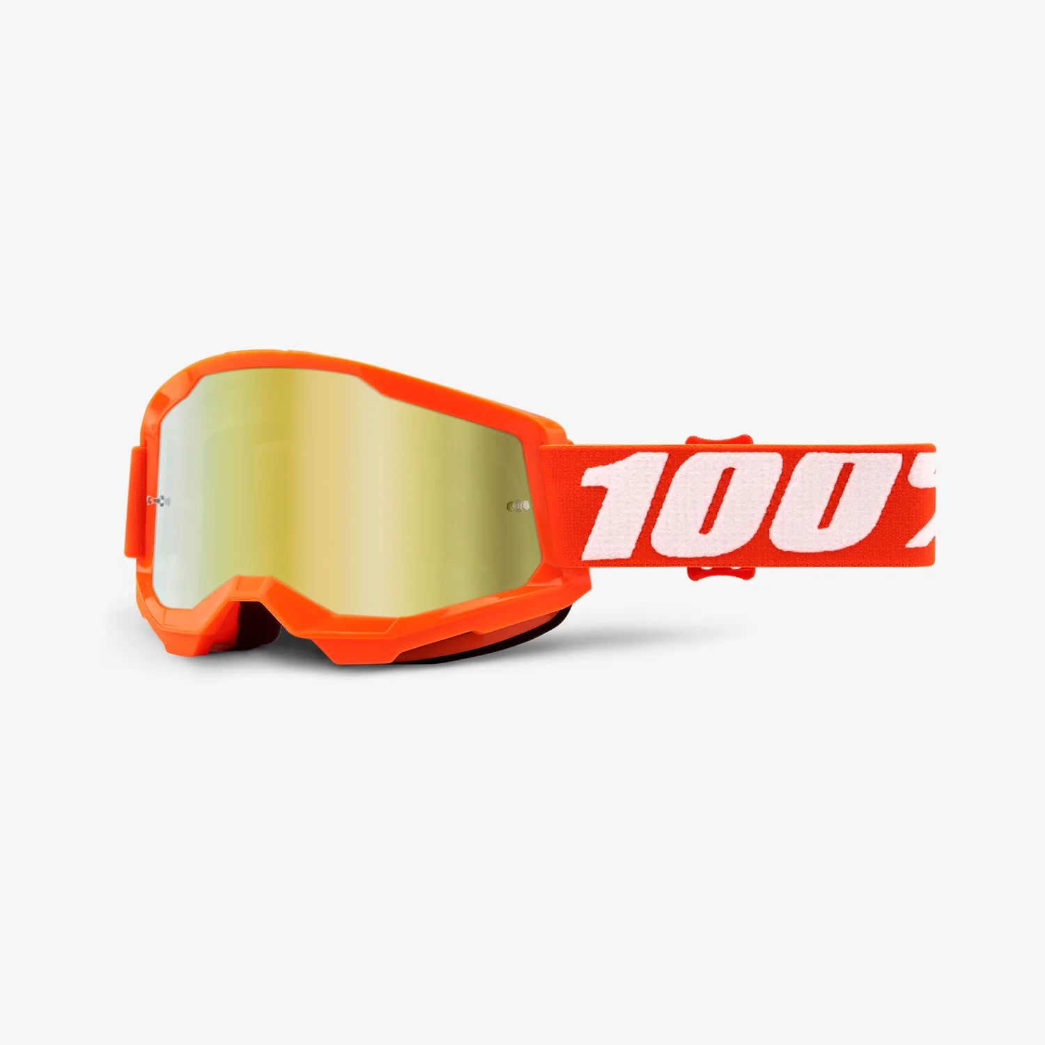 100% STRATA 2 MX Goggles (Orange - Mirror Gold Lens)