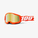 100% STRATA 2 MX Goggles (Orange - Mirror Gold Lens)