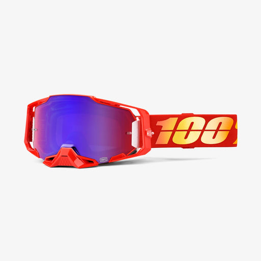 100% ARMEGA MX Goggles (Nuketown - Mirror Red/Blue Lens)