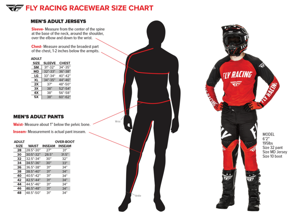Fly Racing Size Guide