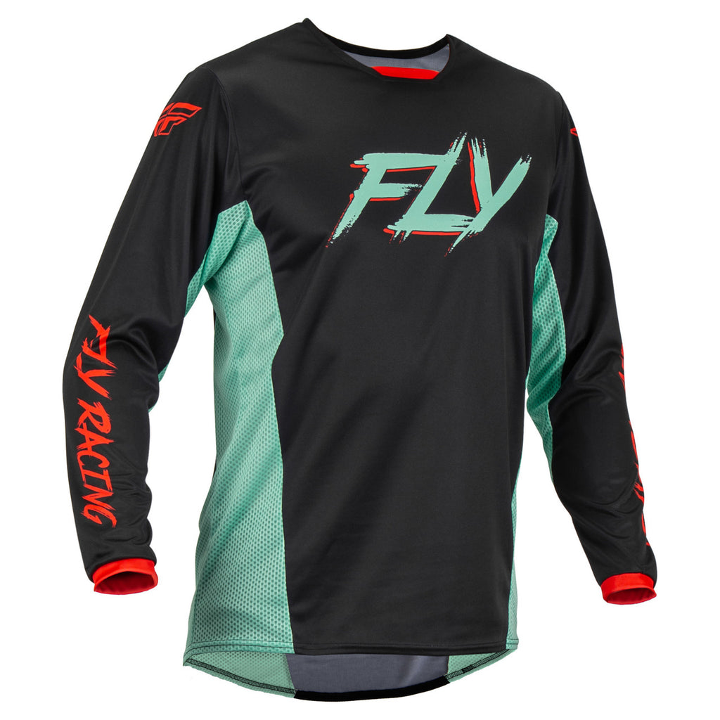 Fly 2023 Kinetic S.E. Rave Motocross Jersey (Colour: Black/Blue/Red | UK Size: S)