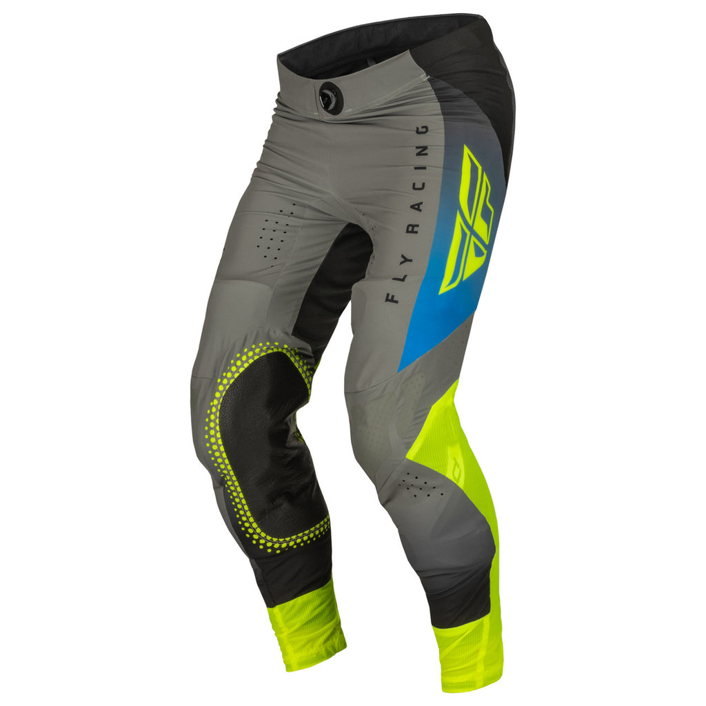 Fly 2023 Lite Motocross Pants (Colour: Grey/Blue/Yellow | UK Size: 32)