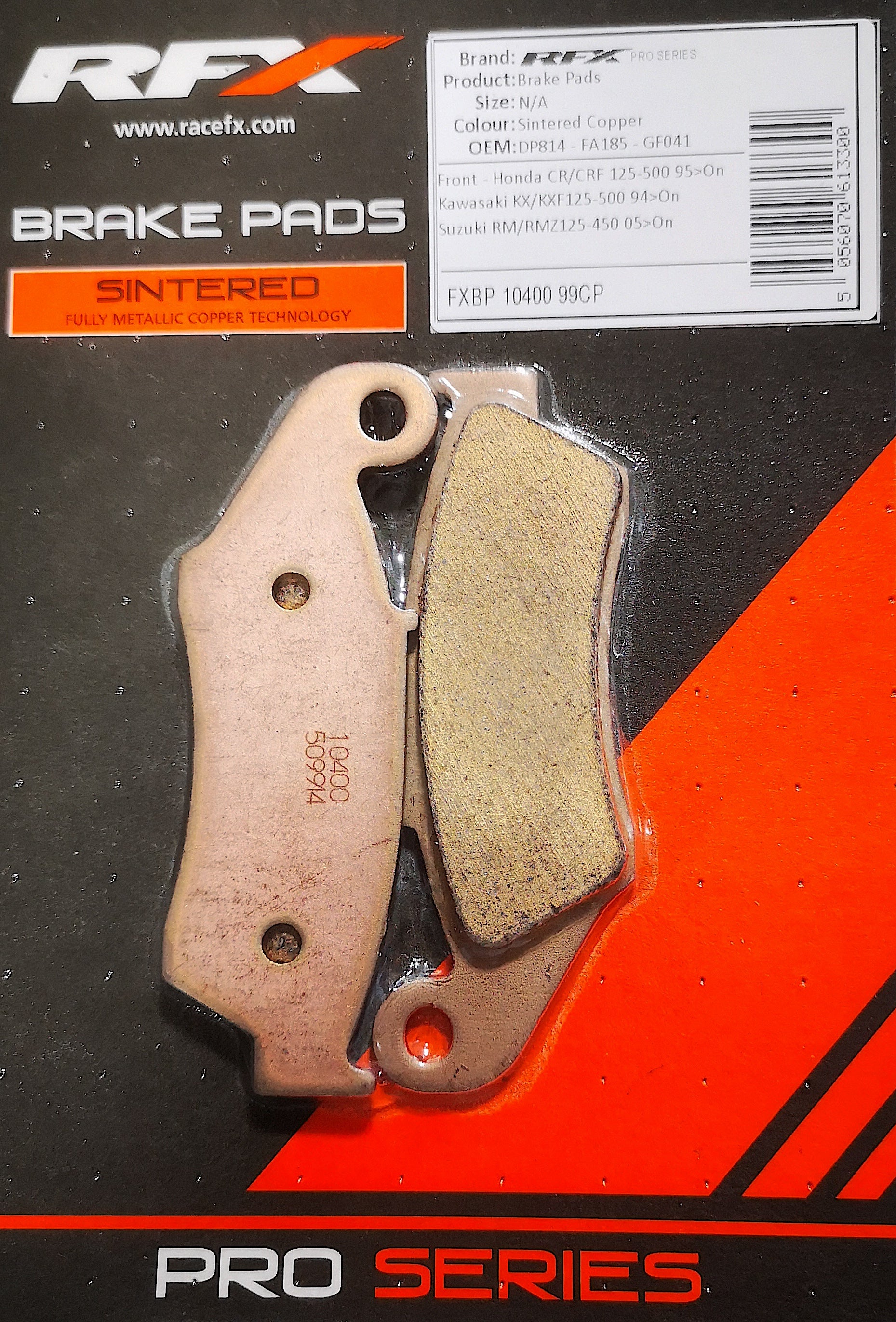 Front Brake Pads for Honda CR/CRF, Kawasaki KX/KXF, Suzuki RM/RMZ by RFX (Pro Series)