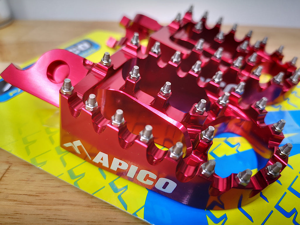 Motocross Xtreme Foot Pegs (Red) for Honda CR/CRF by Apico