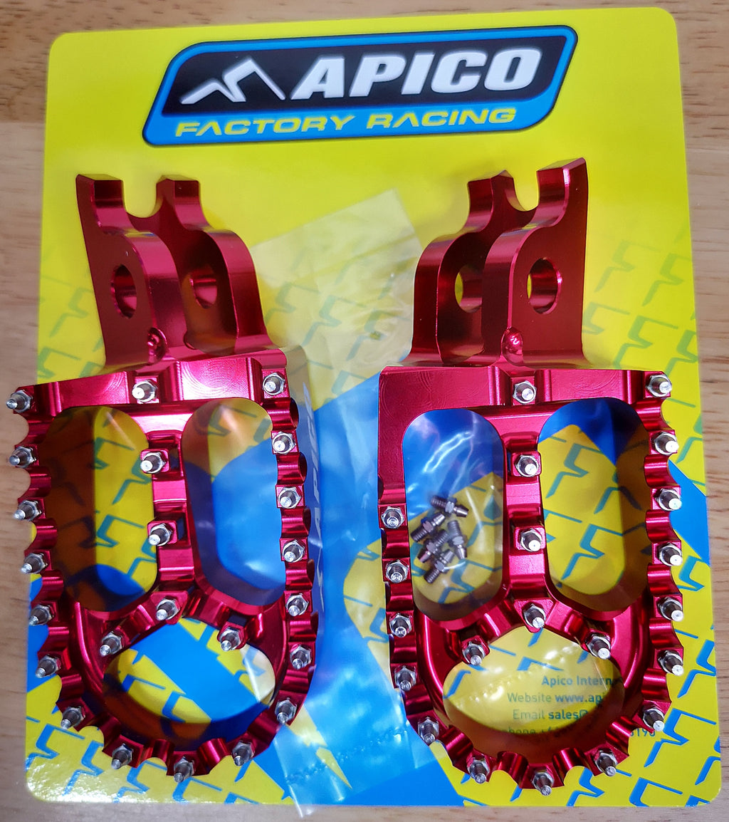 Motocross Xtreme Foot Pegs (Red) for Honda CR/CRF by Apico