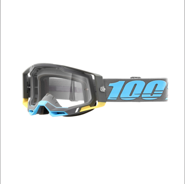 100Percent Racecraft 2 Motocross Goggles (Clear Lens) Blue/Grey