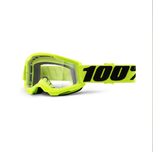 100% Strata 2 Youth Motocross Goggles Yellow (Clear Lens)