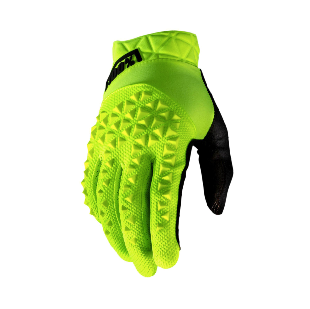 100% Geomatic MX Gloves (Fluo Yellow)