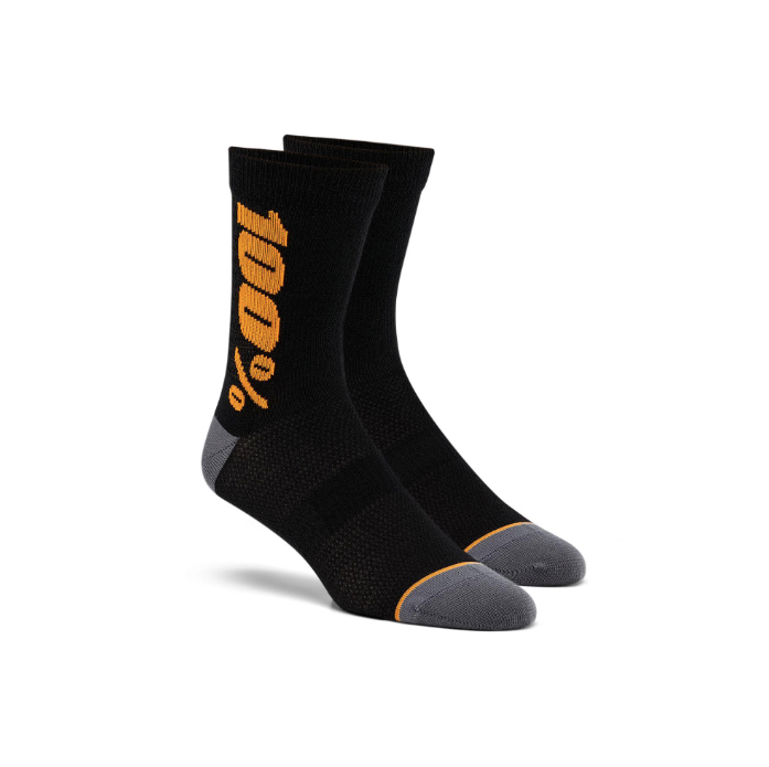 Rhythm Merino Wool Performance MTB Socks (Black/Orange)