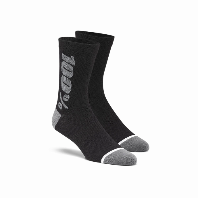 Rhythm Merino Wool Performance MTB Socks (Black/Grey)