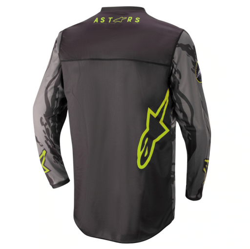 2022 Racer Tactical Motocross Jersey by Alpinestars (Black/Gray Camo/Yellow Fluo)