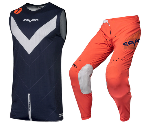 Seven MX Zero Victory Youth Combo Kit (Navy/Coral) front