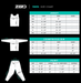 size guide for Youth Zero Raider Motocross Kit by Seven MX in Blue