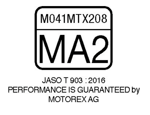 JASO MA2 approval ensures that the oil will work perfectly with wet multi-disc clutches