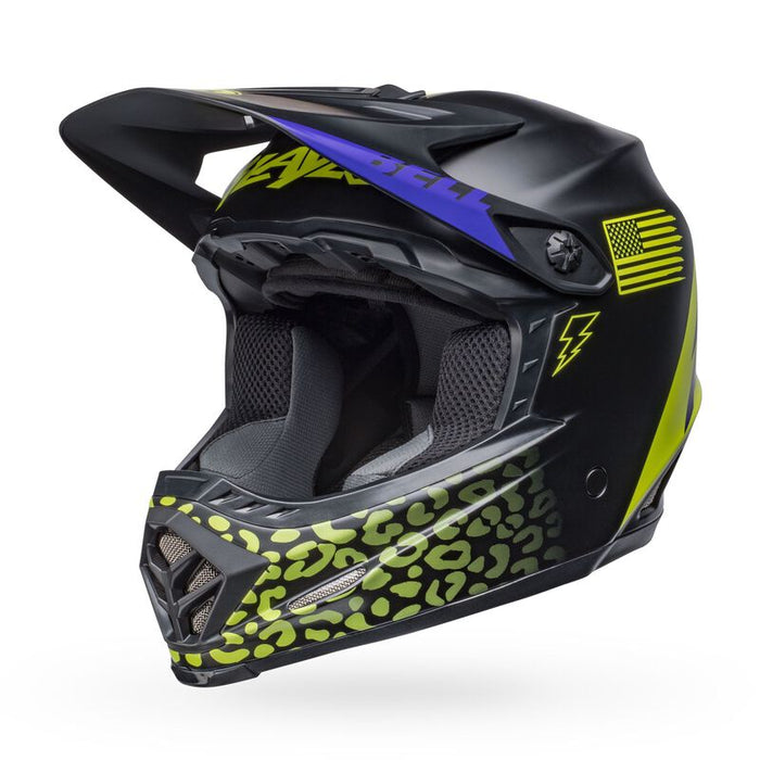 Bell Slayco Moto-9 Youth Motocross Helmet, Colour: Matte Black/Purple/Yellow, Size: YL/XL (51-53cm)