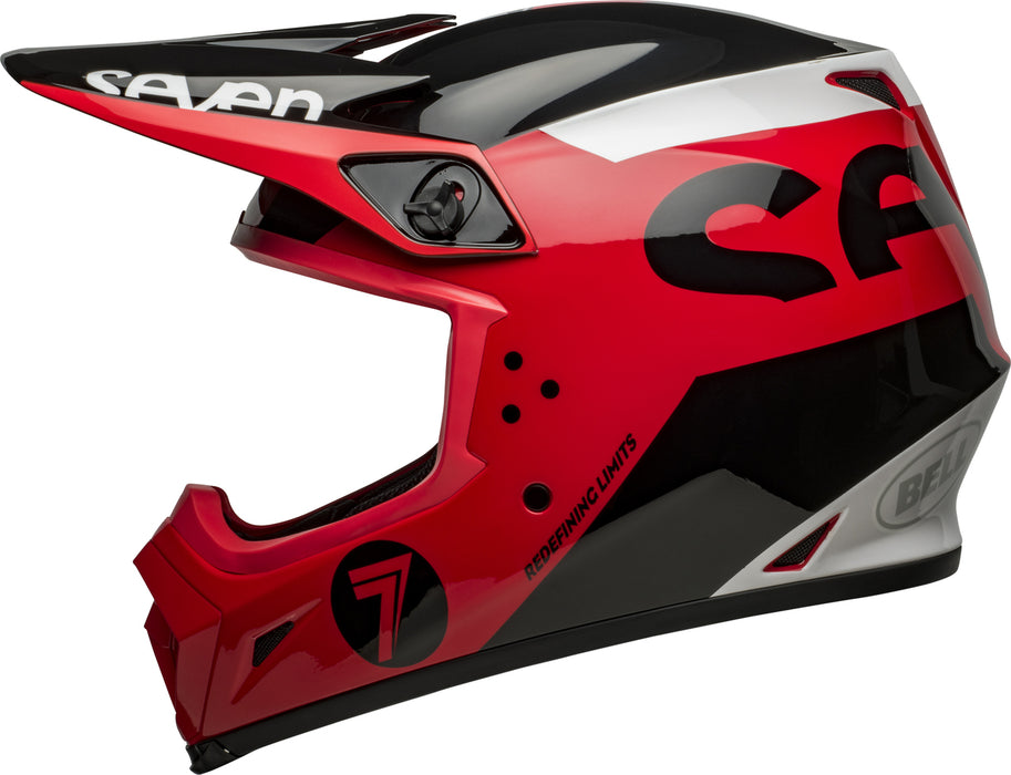 2022 Bell MX-9 Motocross Helmet (Seven Phaser Red/Black) Size: Small (55-56cm)
