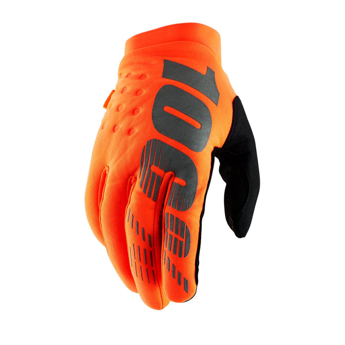 100 Percent Brisker Cold Weather MX Gloves Flo Orange